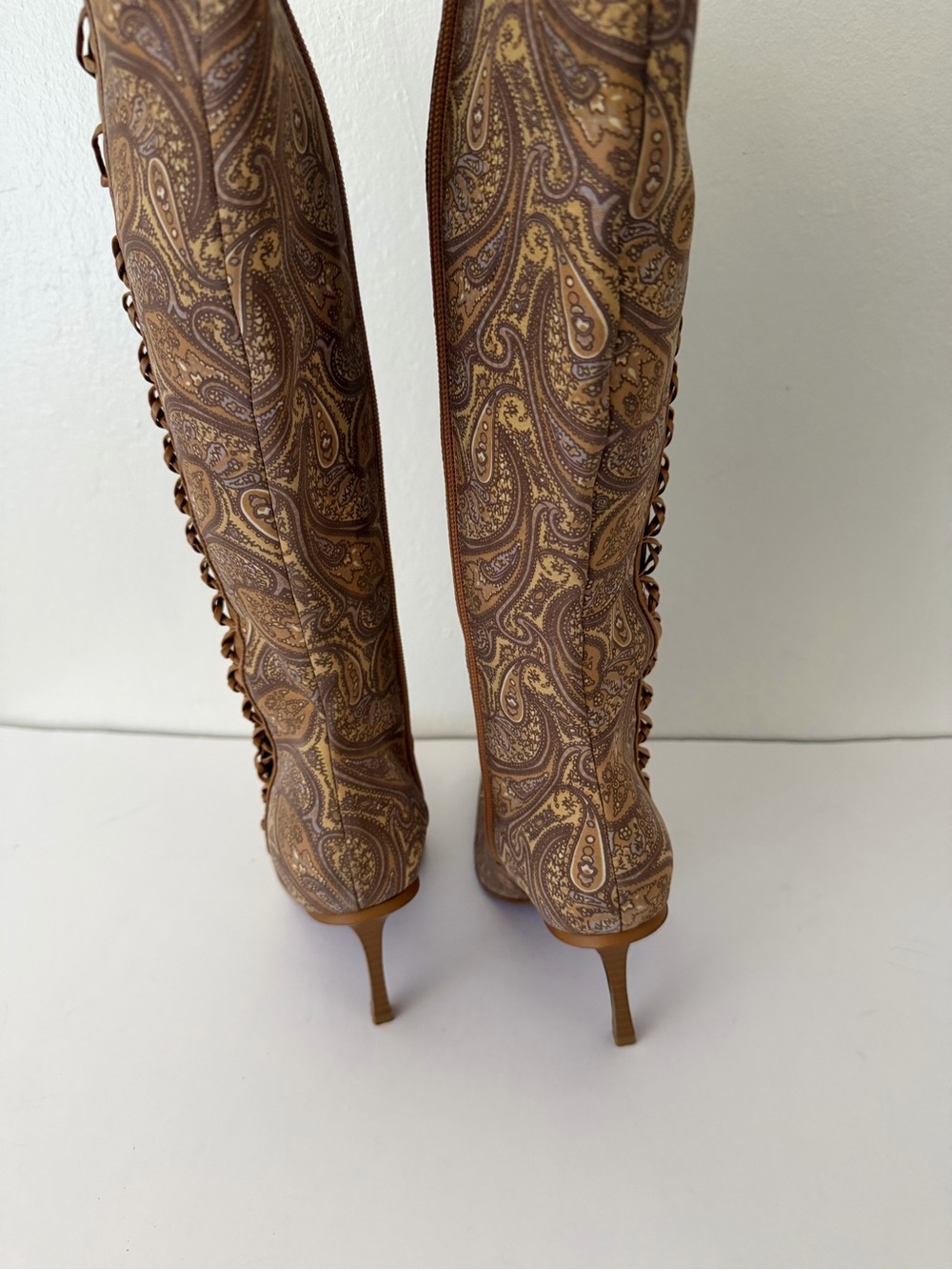 Suzanne Somers paisley tapestry knee-high boots - Picture 6 of 11